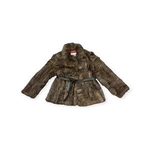Madmoiselle Dark Brown Genuine Rabbit Fur Coat Womens L